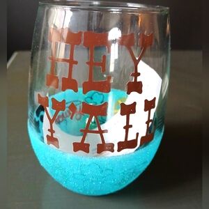 Brand New Handcrafted Stemless Custom Wine Glass